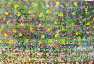 Cait Willis "Last Ball (the Shining), detail" 12x24 acrylic on panel, 2013